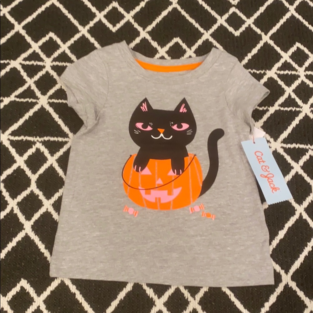 NWT Cat & Jack Black Cat Pumpkin Halloween - 12 mo